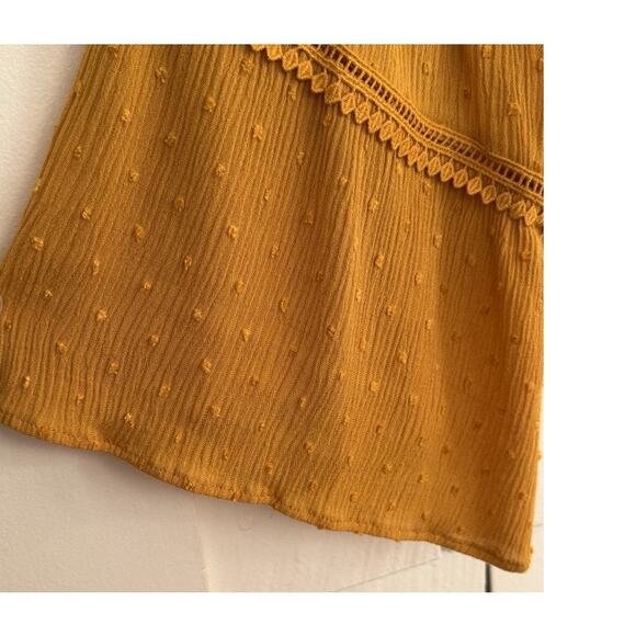 Lulus S Sunny Story Mustard Lace Bell Sleeve Off Shoulder Top Boho Cottagecore - Picture 5 of 11
